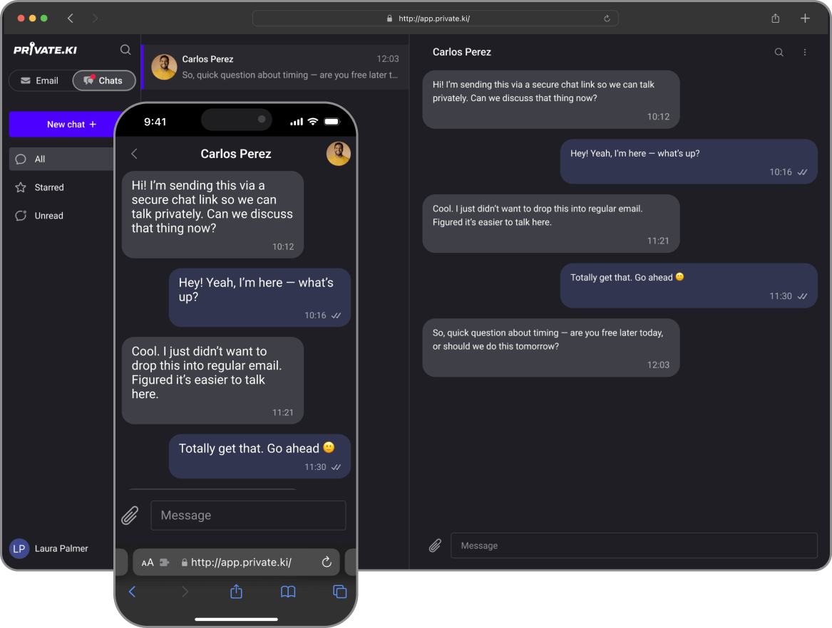Fully encrypted chat